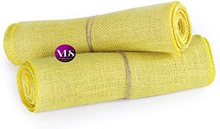 VDS Pack of 5, Burlap Table Runner 100% Natural Jute Rustic Hessian Table Cloth Centrepiece for Wedding Bridal Shower Birthday Event Party Banquet Table Decoration (Size 12X108 Inch)(Yellow) - Image 5