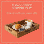 Mela Artisans Orchid Mango Wood Serving Tray - Medium Burnt, 16x12 in - Image 2