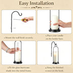 Wall Candle Sconces Hurricane Candles Holder, Modern Pillar Candle Lantern - Image 7