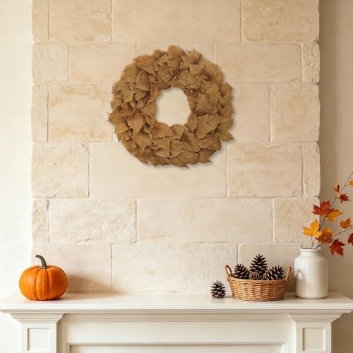 20 Inch Fall Wreaths for Front Door, Autumn Leaves Outdoor Wreaths - Image 7