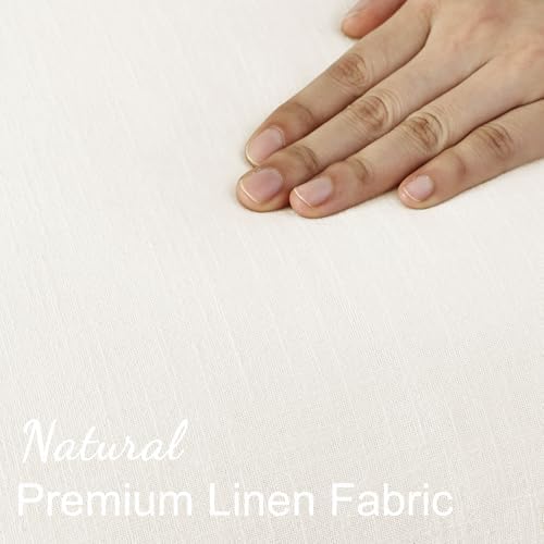decorUhome Linen Fringe Cream White Throw Pillow Covers 22x22 Set of 2 - Image 3