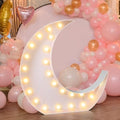 Maxcheck 4FT Moon Marquee Sign Decor Large Light up Moon Lights with Bulb Light String Foam Marquee for Valentine's Eid Birthday Engagement Baby Shower Party Decorations by Maxcheck