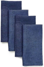 Solino Home 100% Pure Linen Napkins Navy Woven, Athena 20 x 20 in, Set of 4 by SolinoHome