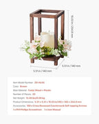 VEVOR 20 Set/60 Pcs Wooden Wedding Lantern Centerpiece, Includes 20 Wooden Lantern Candle Holder 20 Flameless LED Candle 20 Champagne Flower Wreath for Wedding Table Party Farmhouse Decor, Brown - Image 7