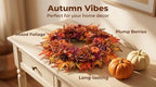 24 Inch Fall Wreath for Front Door, Artificial Autumn Harvest Wreath with Maple Leaf, Pumpkin, Rose, Pinecone, Autumn Sunflower Wreath，Thanksgiving Wall Window Porch Outdoor Indoor Home Decor - Image 6