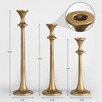 Iron Taper Candle Holder - Set of 3 Decorative Candle Stand - Image 3