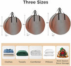 Ombre Abstract Round Storage Bag 24 Inch, Gradient Burnt Orange and Gray Clothes Storage Container with Handles Heavy Duty Organizer for Comforter, Bedding & Holiday Wreaths - Image 7