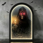 Light Up Ghost Mirror, Novelty Halloween Mirror with Ghost on the Swing, Spooky Light Up Mirrors Holiday Displays, Gothic Halloween Decorations Indoor for Wall Table Mantel Room Home Office Party (#2) by Unknown
