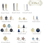 Valery Madelyn 108ct Christmas Tree Decorations Ball Ornaments Set - Image 3
