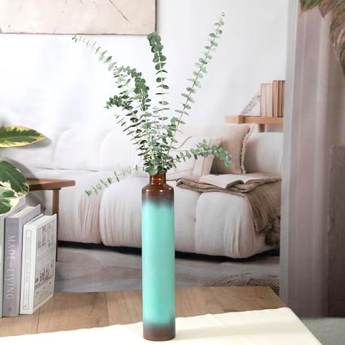 ANDALUCA Set of 3 Decorative Turquoise Bronze Vases - Image 5