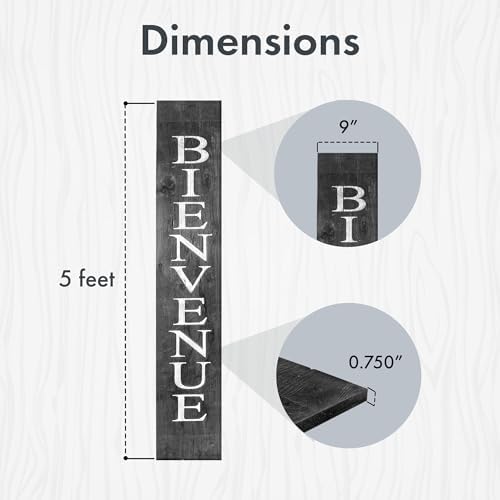 BARNWOODUSA French Wooden Welcome Sign, 5-Foot, Weathered Grey - French - Image 5