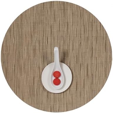 Chilewich Bamboo Placemats Set of 4, Round Woven Placemats by Chilewich
