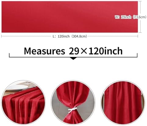 Pufogu 5 Pack 10Ft Red Chiffon Table Runner Sheer 29x120 Inch - Image 6