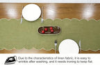 100% Natural Linen Rustic Scalloped Embroidery Table Runner 104 Inches Long, Linen Table Runner for Dresser and Dining Tables Decor, 8-10 Sets, 14''x104'', Olive Green(Edges-Gold) - Image 5