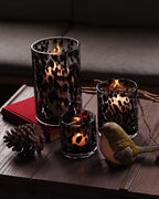 Glass Hurricane Candle Holder Set, Black Tortoise, 3 Piece by ARIAMOTIONLIGHTING