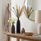 Ceramic Vase Set of 3, Matte Black Gray Taupe Vases, Modern Farmhouse Minimalist Decor, Waterproof Decorative Vases for Home, Shelf Mantel Table Centerpieces - Image 5