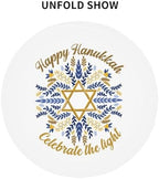 Happy Hanukkah Jewish Chanukah Holiday Tablecloths Round Tablecloth Waterproof Table Cloth Stain-Resistant for Party Decoration 60 Inches - Image 4