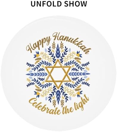 Happy Hanukkah Jewish Chanukah Holiday Tablecloths Round Tablecloth Waterproof Table Cloth Stain-Resistant for Party Decoration 60 Inches - Image 4
