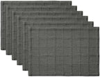ZeeMart Linen Checked Farmhouse Placemats Set of 6, Charcoal 13x19in - Image 7