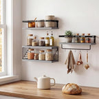 Fixwal Wall Mounted Bathroom Shelves Over Toilet (3+1 Gray) - Image 7
