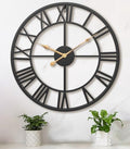 Pytha Sight 20 Inch Metal Roman Numerals Large Wall Clocks for Living Room by Pytha+Sight