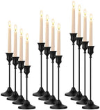 Black Taper Candle Holders 4 Sets(12 Pcs) - Tall Metal Candlestick Holders for Table Centerpiece, Formal Dinner, Wedding, Fireplace Mantel Decor, Fits 3/4 Inch Thick Candles by Unknown
