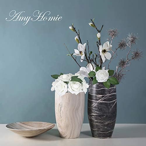 AmyHomie White Rose 50pcs Real Looking Artificial Flowers w/Stem - Image 4