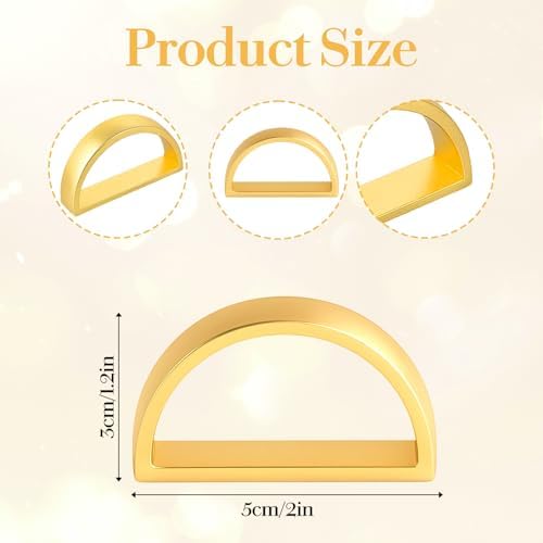 50 Pcs Gold Napkin Rings, Matte Gold Semicircle Thanksgiving Napkin Rings, Modern Serviette Napkins Ring for Table Settings, Kitchen Dinner Party Wedding Decorations - Image 2