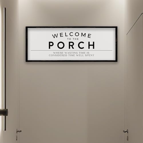 ZZJJHYWGQ Welcome to the Porch Sign, 32"×12", Black - Image 4