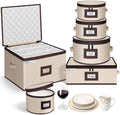 punemi China Storage Containers, 6-Piece Hard Shell Dinnerware Storage by Punemi
