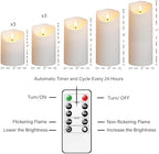 Nimiko Flameless Candles with Remote, Battery Operated Flickering Flameless Candles, LED Candles with Timer 2/4/6/8H, with Realistic LED Candles Set of 9 (D3 x H 3" 4" 5" 6" 7") (White) - Image 3
