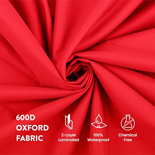ZOBER Christmas Tree Storage Bag - With 2 Ornaments Accessories/Garland Bags - Fits 9 Ft Trees - 600D Oxford Fabric Christmas Tree Bag For Storage Box For Xmas - Strong, Durable Handles - Red - Image 7