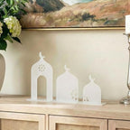 iwa concept Premium 3-Piece Mosque Silhouette Table Decor - Set of 3 Assorted Sizes - Modern Islamic Acrylic Tabletop Ornament for Ramadan & Eid - Elegant Masjid Shelf Decor for Home & Office Praying - Image 2