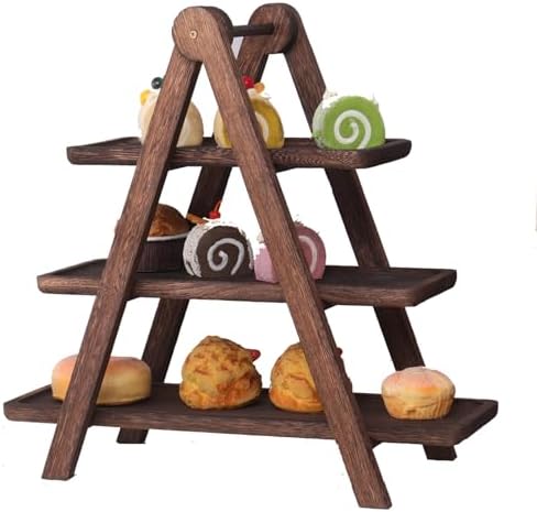 Wood 3 Tier Serving Tray Cupcake display Stand Wooden Platter Tiered Décor by woodenwinerack