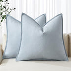 MIULEE Decorative Linen Pillow Covers 20x20 Inch Light Blue by MIULEE