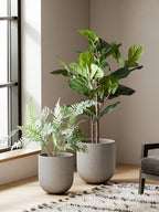 LE TAUCI 12 Inch Ceramic Pots for Plants, Large Planter, Neutral Gray - Image 2