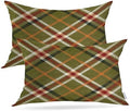 Batmerry Plaid Pillow Covers 12x20 Inch Set of 2, Tartan Wool Tartan Fabric Plaid Britain Clothing Material Scotland Double Sided Decorative Pillows Cases Throw Pillows Covers by Batmerry