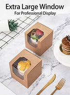 Happyhiram 100 Pack Brown Kraft Single Cupcake Boxes with Inserts & Window - Image 6