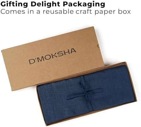 Classic Linen™ by D'Moksha, Navy Blue Table Runner 144 Inches Long, 100% Pure Linen, Extra Long Table Runner, 14 x 144 Inch for Dining- Fall, Weddings, Outdoor Hosting - Image 4