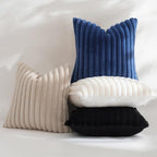 decorUhome Fall Faux Fur Throw Pillow Covers 20x20 Set of 2 Navy Blue - Image 5