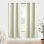 KOUFALL 72 Inch Length Curtain Panels,50% Blackout Room Darkening Boho Modern Farmhouse Curtains for Living Room Bedroom 72 Inches Long,Cream Beige by KOUFALL