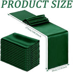 Bencailor 24 Pcs Dark Green Satin Table Runners Bulk, 12 x 108 Inch - Image 3