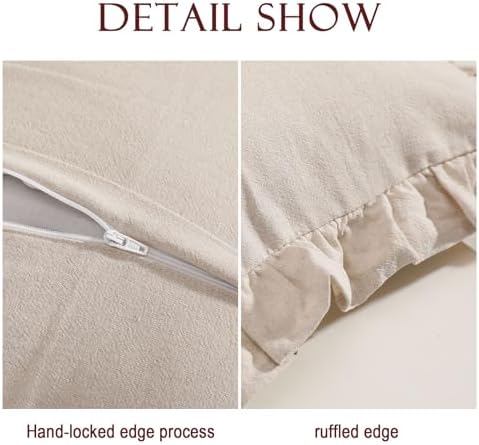 patdrea Vintage Linen Throw Pillow Covers,Set of 2,18"x18"-Kubum - Image 5