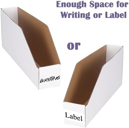 EXYGLO Cardboard Boxes, Pack of 35 Corrugated Storage Bins 12x2x4.5 inch Pantry Organizer Bins for Shelves Garage Office Organization - Image 3