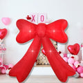 Mother's Day,Birthday,Valentine's Day,Wedding Inflatables Giant Red Bow Lighted Balcony Terrace Porch Yard Lawn Inflatable Decoration with Built-in Fan and Ropes Holiday Party Decor, (7FT-Red Bow) by FARONZE