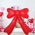 Mother's Day,Birthday,Valentine's Day,Wedding Inflatables Giant Red Bow Lighted Balcony Terrace Porch Yard Lawn Inflatable Decoration with Built-in Fan and Ropes Holiday Party Decor, (7FT-Red Bow) by FARONZE