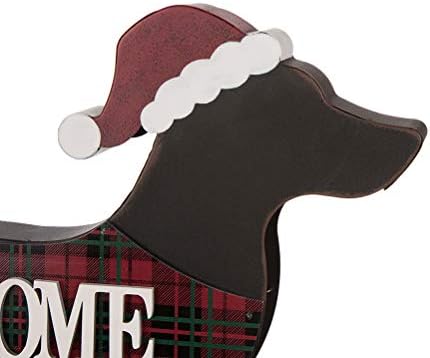 Glitzhome 21.93" L Wooden Metal Dachshund Standing Front Door Porch Sign Christmas Welcome Sign Outdoor Indoor Welcome Joy Sign Xmas Holiday Decorations - Image 6