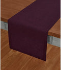Solino Home 100% Pure Linen Table Runner Burgundy Long, Athena 14 x 120 in by SolinoHome