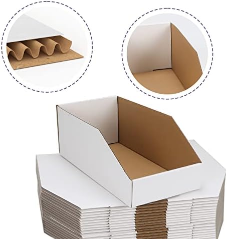 EXYGLO Cardboard Boxes, Pack of 35 Corrugated Storage Bins 12x6x4.5 inch Pantry Organizer Bins for Shelves Garage Office Organization - Image 3