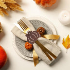 Roshtia 24 Pcs Wooden Fall Napkin Rings Thanksgiving, Pumpkin - Image 5